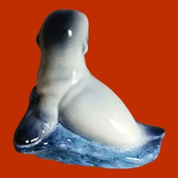 Mafnas figurine sculpture lion sea gray/wht/blue - Picture 8 of 8